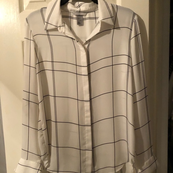 White and Black Blouse - Picture 2 of 2